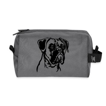 Tête de boxeur - Trousse de toilette en tissu recyclé - anthracite - Devant