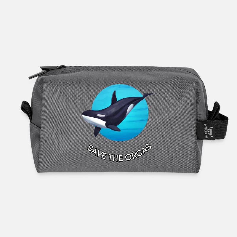 Orca Schutz - Save the Orcas - Recycelte Kulturtasche - Anthrazit