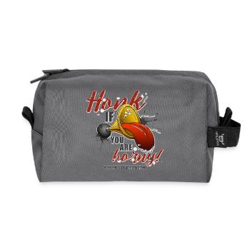 Honk if you are horny - Recycelte Kulturtasche - Anthrazit - Vorne