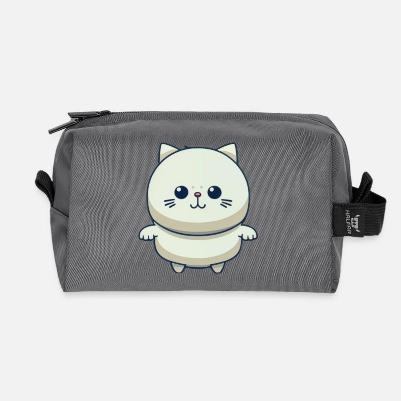 Niedliche Katze - Recycelte Kulturtasche - Anthrazit