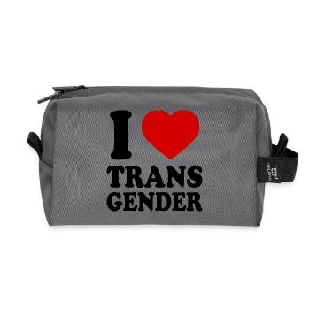 I love transgender trans gender - Trousse de toilette en tissu recyclé - anthracite - Devant