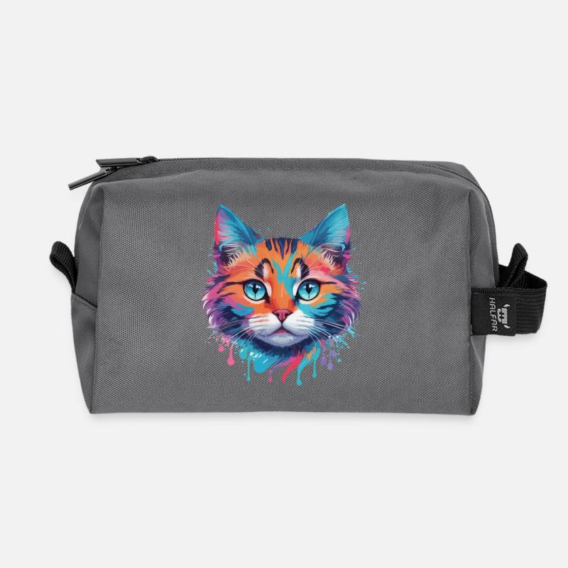 Niedliche Katze - Recycelte Kulturtasche - Anthrazit
