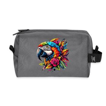 Papagei - Recycelte Kulturtasche - Anthrazit - Vorne