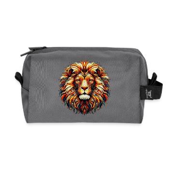 Lion - Recycled Toiletry Zip Bag - anthracite - Front