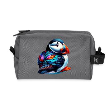 Macareux - Trousse de toilette en tissu recyclé - anthracite - Devant