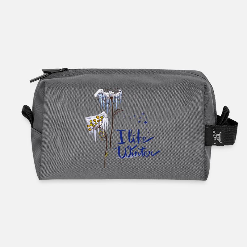 Eisblumen Winter - Recycelte Kulturtasche - Anthrazit