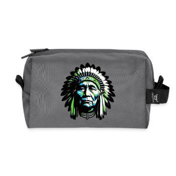 Amérindien Américain - Trousse de toilette en tissu recyclé - anthracite - Devant