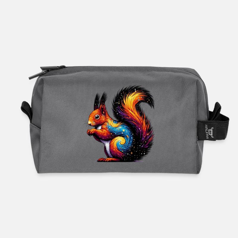 Eichhörnchen - Recycelte Kulturtasche - Anthrazit