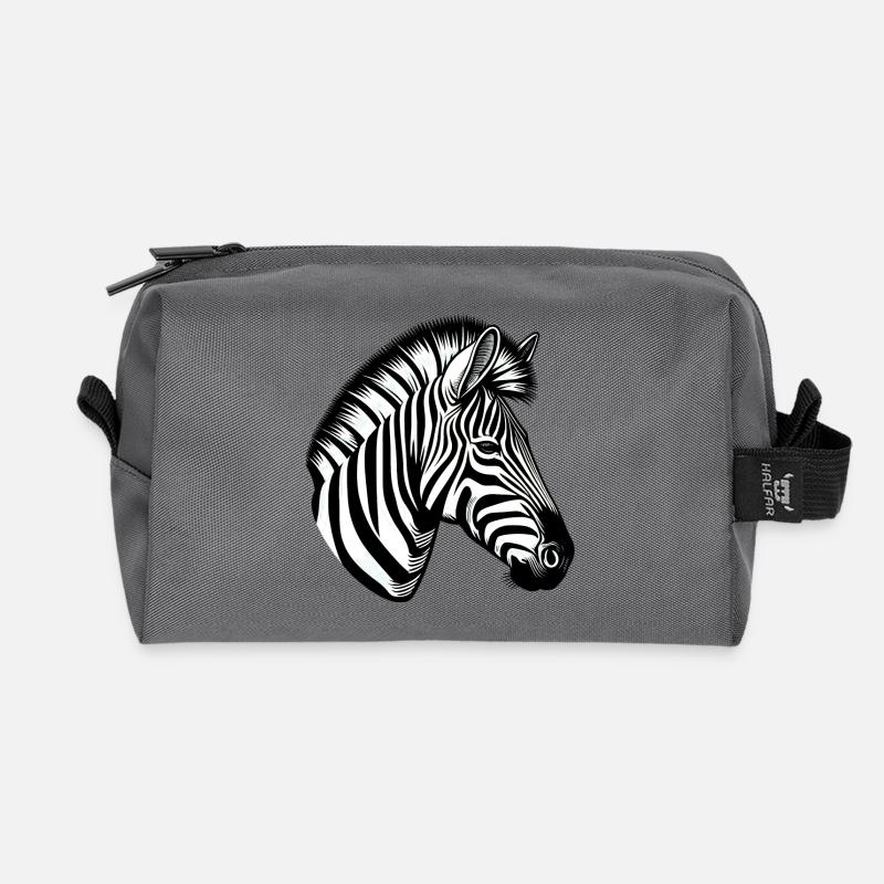 Zebra - Recycelte Kulturtasche - Anthrazit