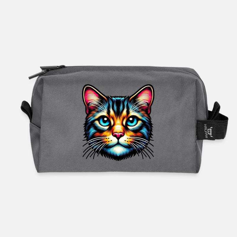 Katze - Recycelte Kulturtasche - Anthrazit