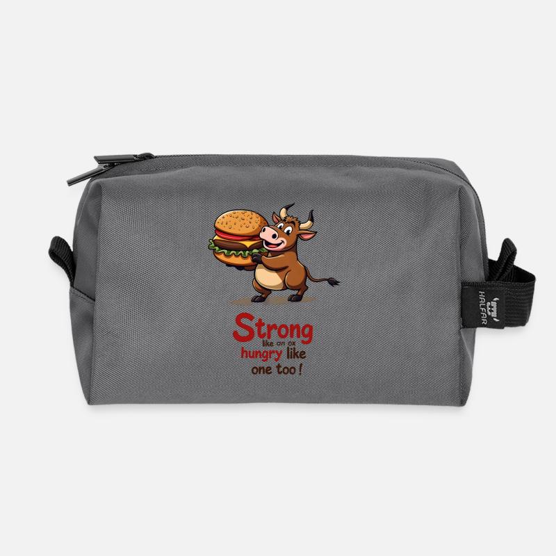 Fort comme un burger de bœuf - Trousse de toilette en tissu recyclé - anthracite