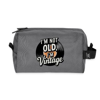 I'm Not Old, I'm Vintage - Recycelte Kulturtasche - Anthrazit - Vorne