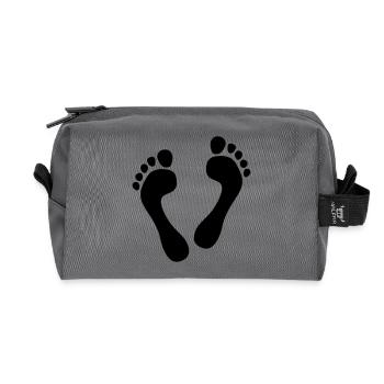 Barefoot Heart - barefoot heart - Recycled Toiletry Zip Bag - anthracite - Front