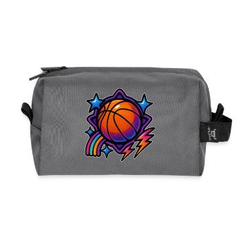 EleRetro Basketball Magic-Neon Sport Diamant Desig - Recycelte Kulturtasche - Anthrazit - Vorne