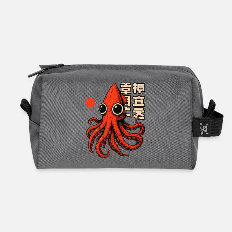 TINTENFISCH-TSHIRT - Recycelte Kulturtasche - Anthrazit