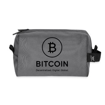 Bitcoin - dezentral, digital global - Recycelte Kulturtasche - Anthrazit - Vorne