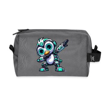 Cooler Pinguin Roboter Cyborg Mech Astronaut Dab - Recycelte Kulturtasche - Anthrazit - Vorne