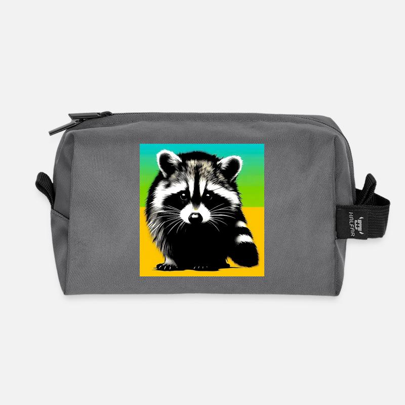 Waschbär - Recycelte Kulturtasche - Anthrazit