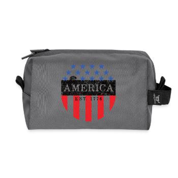 Amerikanischer patriotischer Shield - Recycelte Kulturtasche - Anthrazit - Vorne