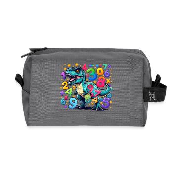 Dinosaure vibrant avec chaos numérique - Trousse de toilette en tissu recyclé - anthracite - Devant