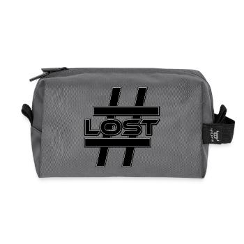 LOST  Hashtag Herzschmerz Liebeskummer - Recycelte Kulturtasche - Anthrazit - Vorne