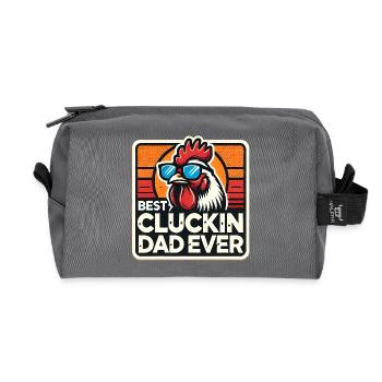 Meilleur papa cocu de tous les temps, père coq de poulet - Trousse de toilette en tissu recyclé - anthracite - Devant