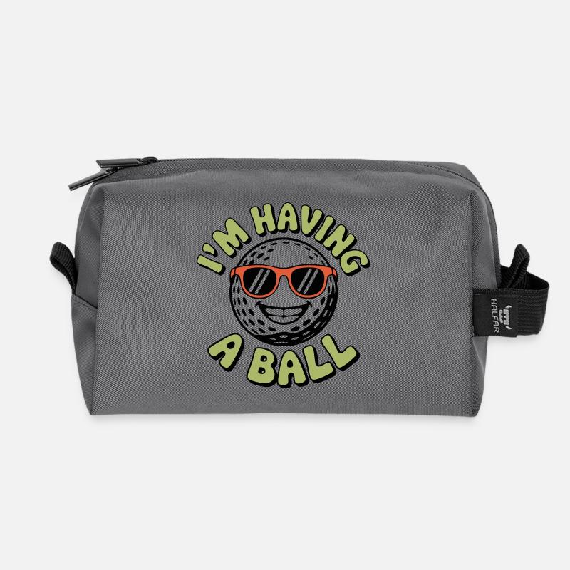 Ich habe einen Ball - Recycelte Kulturtasche - Anthrazit