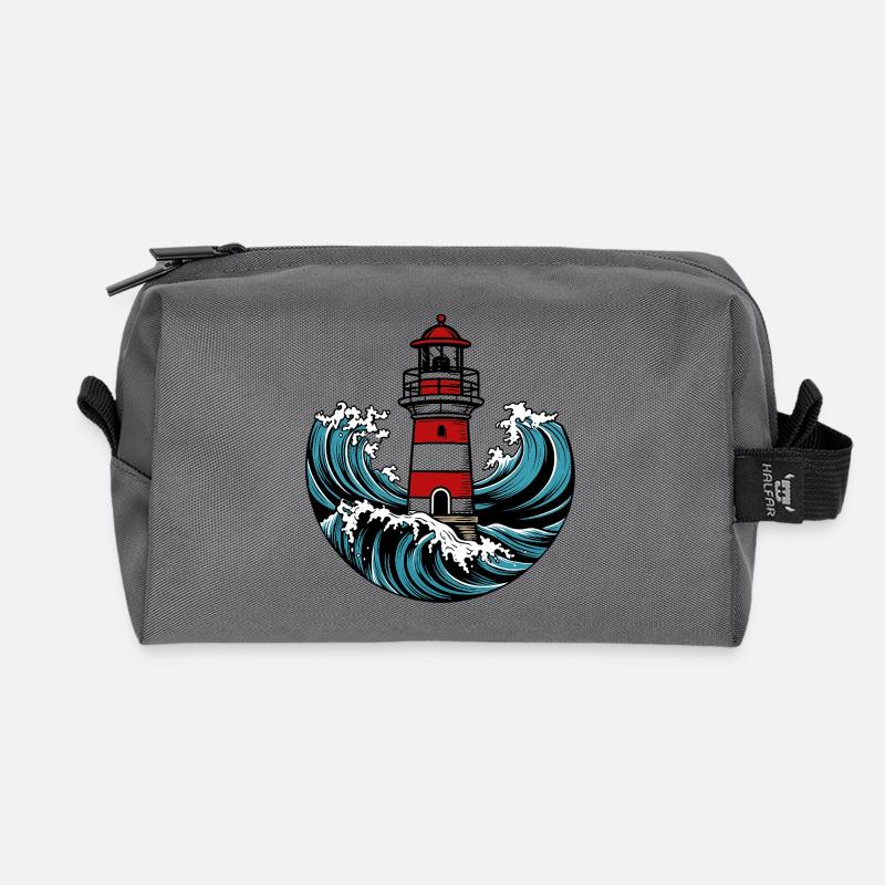 Phare dans la tempête - Trousse de toilette en tissu recyclé - anthracite