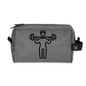 bodybuilding - Recycled Toiletry Zip Bag - anthracite - Front