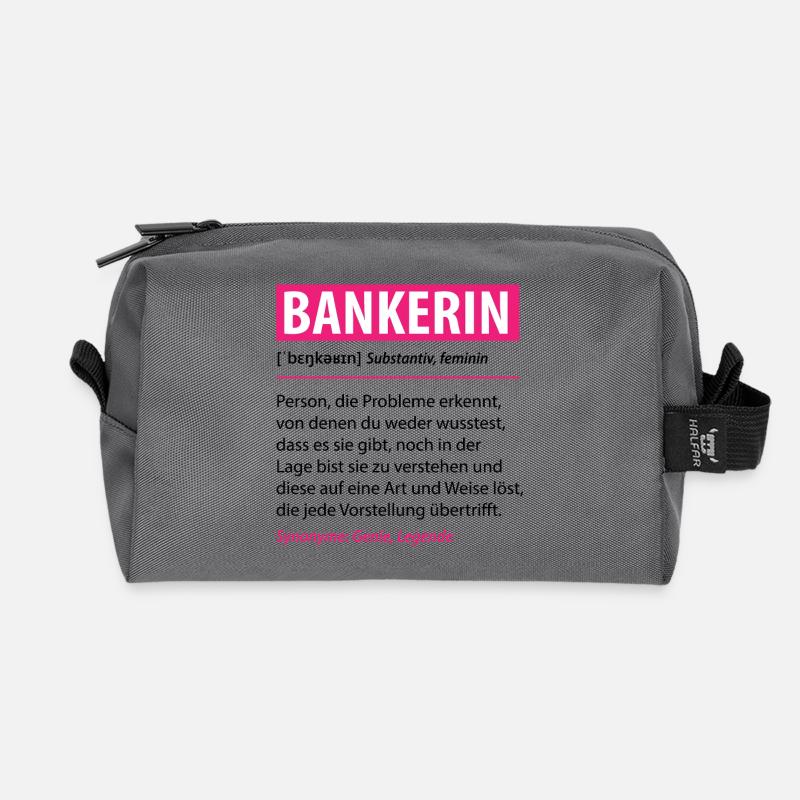 Lustige Bankerin Beruf Definition Geschenk - Recycelte Kulturtasche - Anthrazit