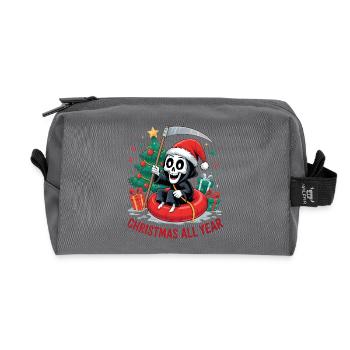 Grim Reaper Christmas - Recycled Toiletry Zip Bag - anthracite - Front