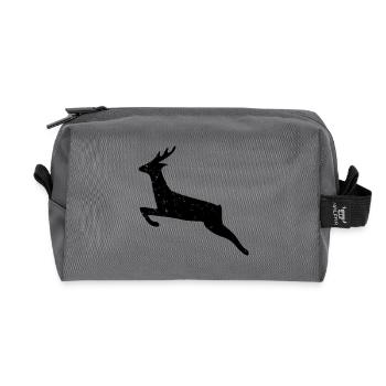 Weihnachten Wildwechsel Hirsch used look wild Wald - Recycelte Kulturtasche - Anthrazit - Vorne