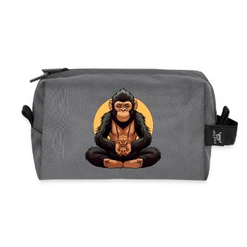 Affe Yogi - Recycelte Kulturtasche - Anthrazit - Vorne