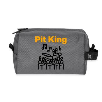 Pit King, Mosh Monarch! - Recycled Toiletry Zip Bag - anthracite - Front