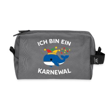 Karnewal Jecke Carnaval : Cadeau de jeux de mots drôles - Trousse de toilette en tissu recyclé - anthracite - Devant