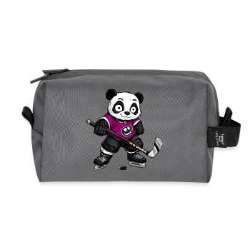 Eishockeyspieler Panda - Recycelte Kulturtasche - Anthrazit - Vorne