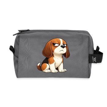 Arrogant Beagle Cartoon Dog Comic Snapped - Recycled Toiletry Zip Bag - anthracite - Front
