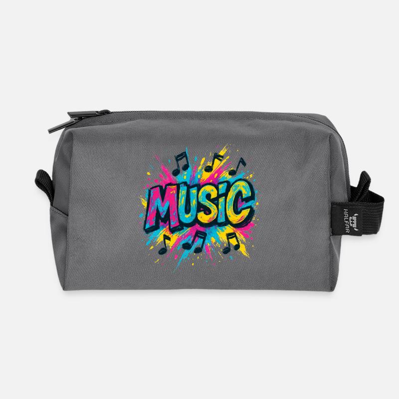 Bunte Musik Popmusik Noten - Recycelte Kulturtasche - Anthrazit