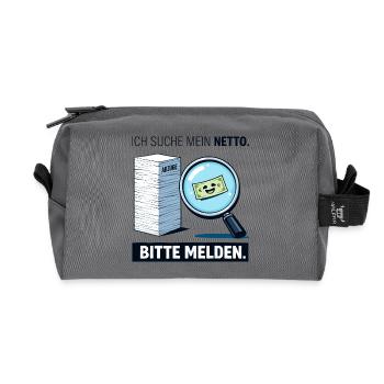 Je cherche mon filet - Trousse de toilette en tissu recyclé - anthracite - Devant