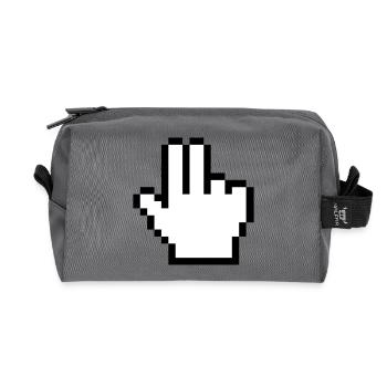 Mouse hand 2 fingers - Recycled Toiletry Zip Bag - anthracite - Front