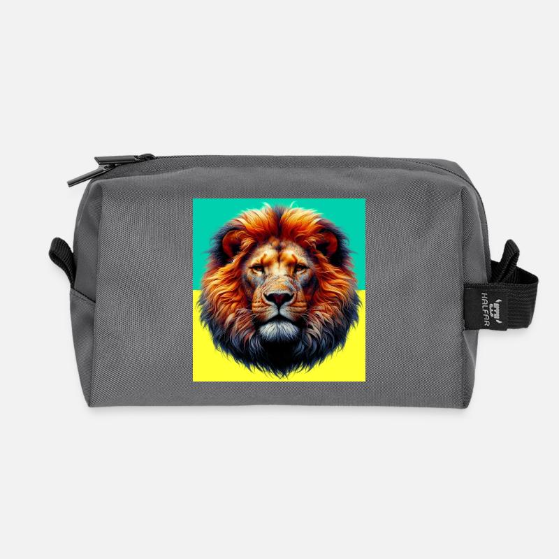 lion - Recycled Toiletry Zip Bag - anthracite