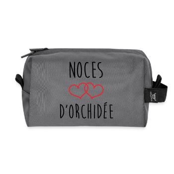 Orchid Wedding 55 years of marriage - Recycled Toiletry Zip Bag - anthracite - Front
