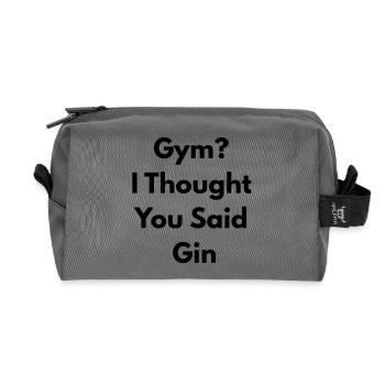 Fitnessstudio. Ich dachte, du hast Gin gesagt. - Recycelte Kulturtasche - Anthrazit - Vorne