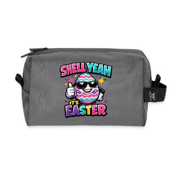 Hell yes It's Easter - Recycled Toiletry Zip Bag - anthracite - Front