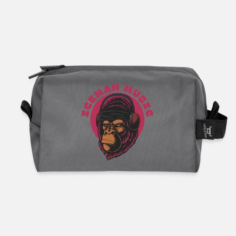 Darts Gorilla Beats Magenta - Recycelte Kulturtasche - Anthrazit