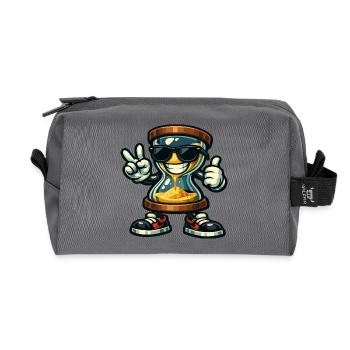 Sanduhr mit Sonnenbrillen-Vibes - Recycelte Kulturtasche - Anthrazit - Vorne
