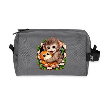 Tendance virale du Baby Monkey Punch - Trousse de toilette en tissu recyclé - anthracite - Devant