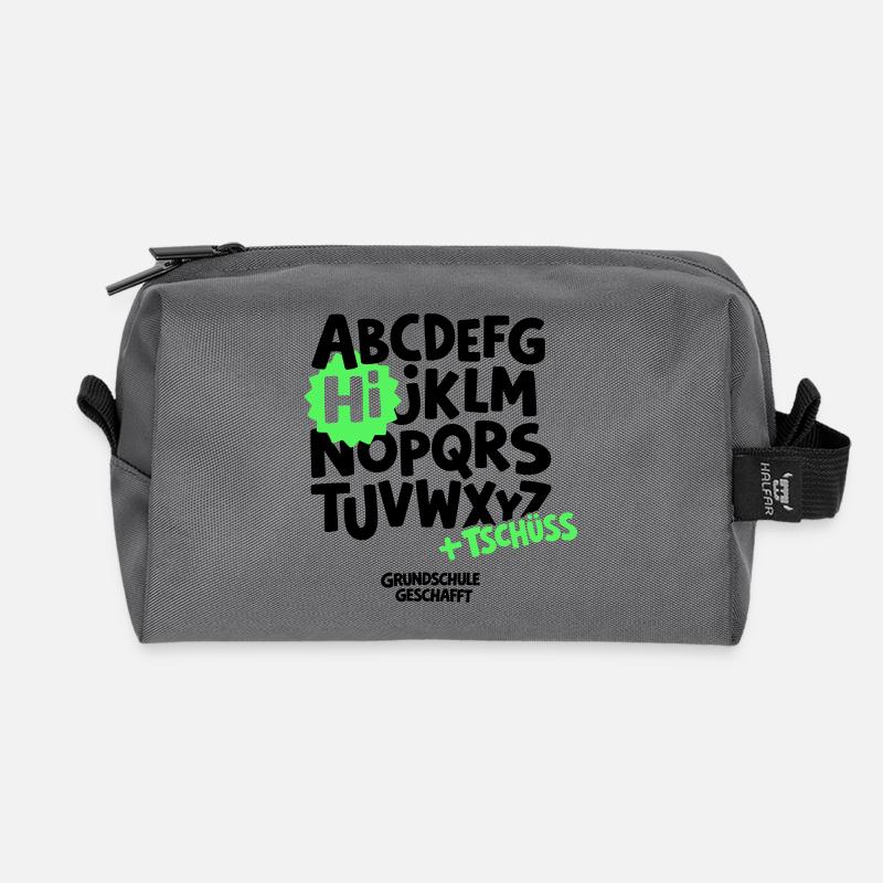 Grundschule Abschluss Shirt ABC - Recycelte Kulturtasche - Anthrazit