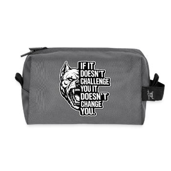 Pitbull Angry Dog Fitness Life Challenge - Recycled Toiletry Zip Bag - anthracite - Front