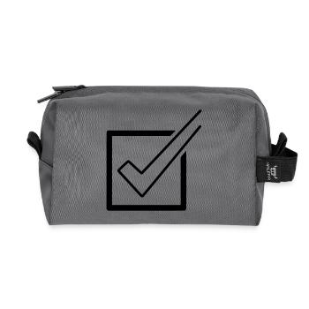 Checkliste Häkchen Box Erledigt - Recycelte Kulturtasche - Anthrazit - Vorne